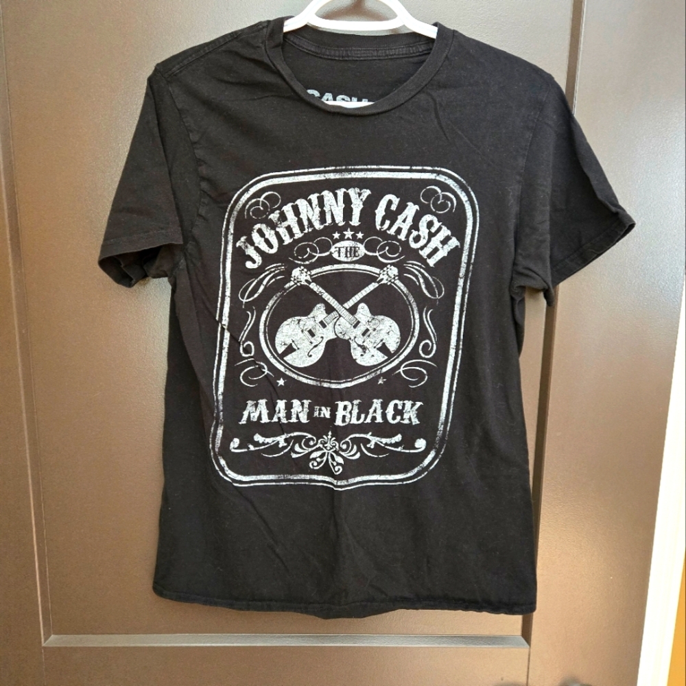 Johnny Cash Black Graphic T-Shirt